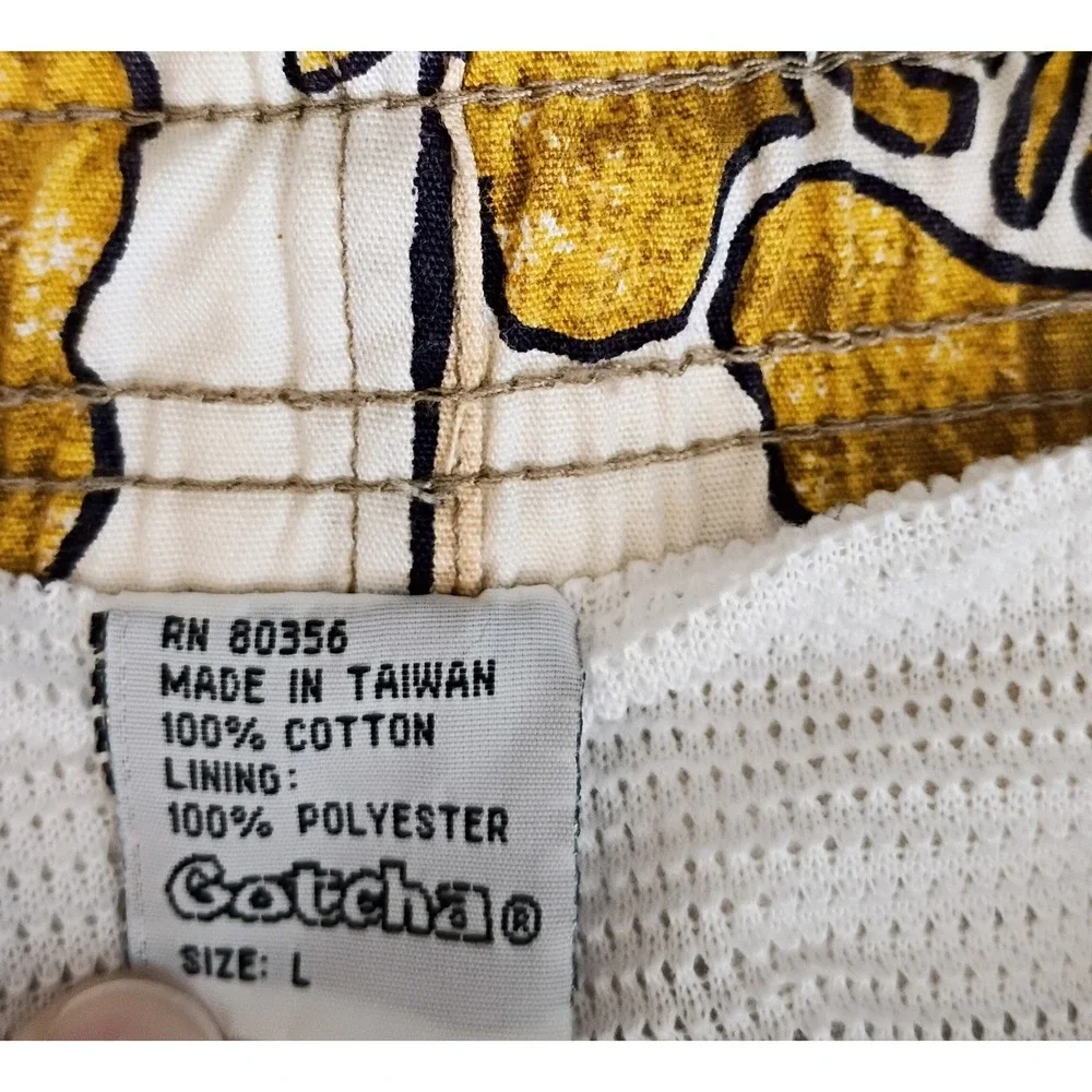 VINTAGE Gotcha Swim Trunks -(Small Flaw) Men's Sz Large- 1980's-Hawaiian Floral - Picture 9 of 12